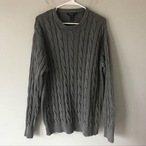 BLUEMARINE gray pullover cotton crew neck sweater. XL. Made in Italy EUC